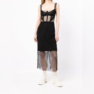 DION LEE WOMEN NET LACE LAYERED DRESS